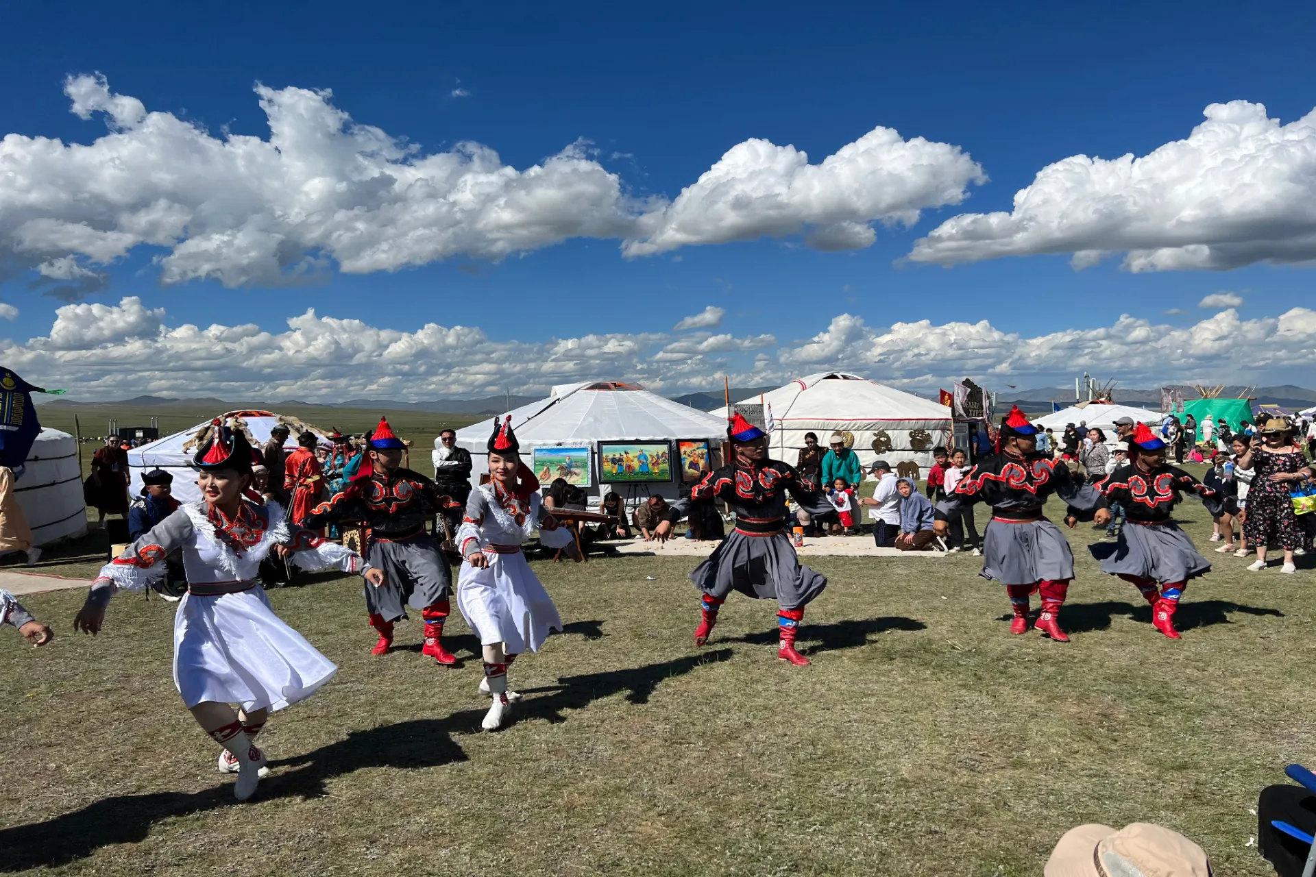 Mongolian dancing during festival