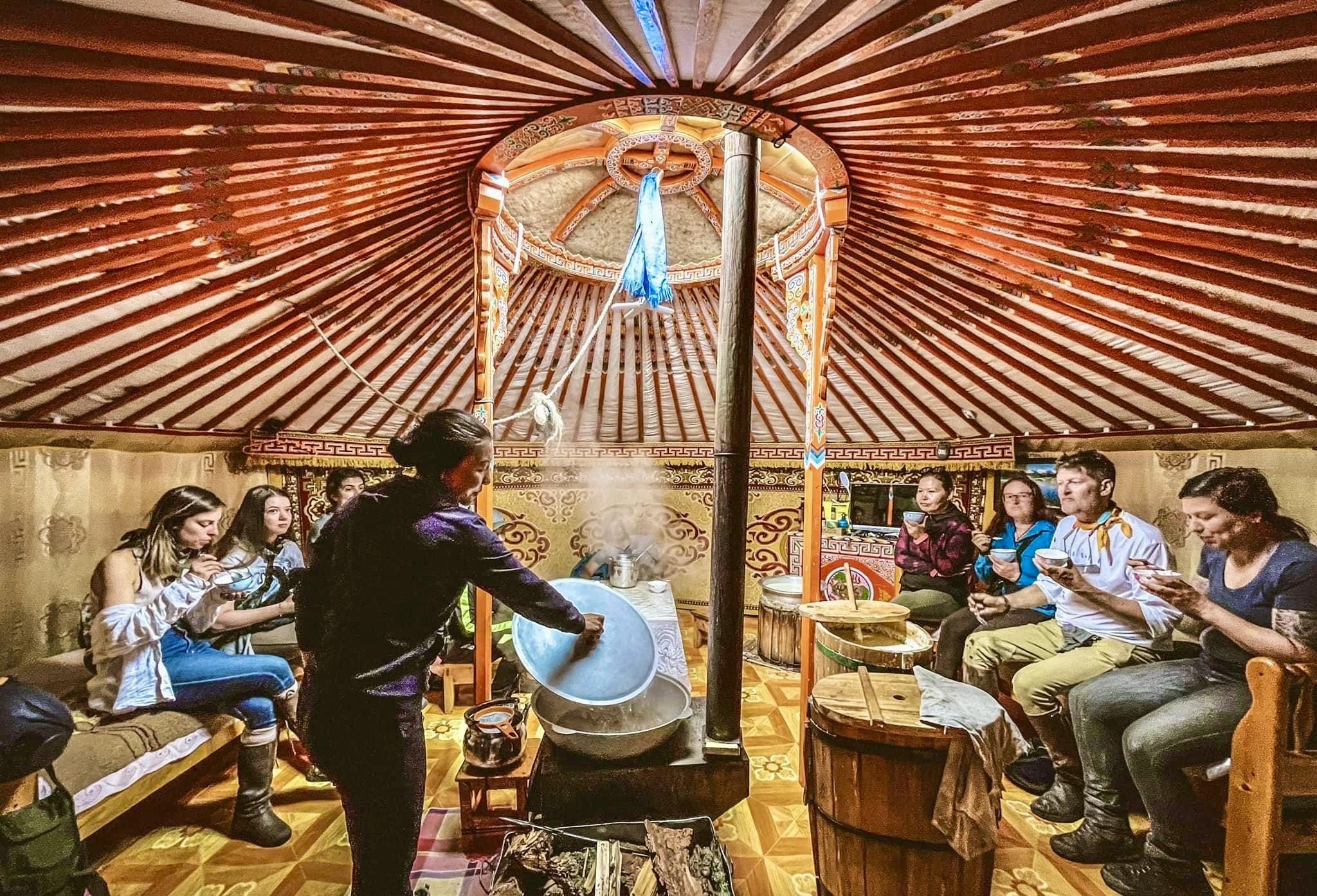 people in mongol yurt